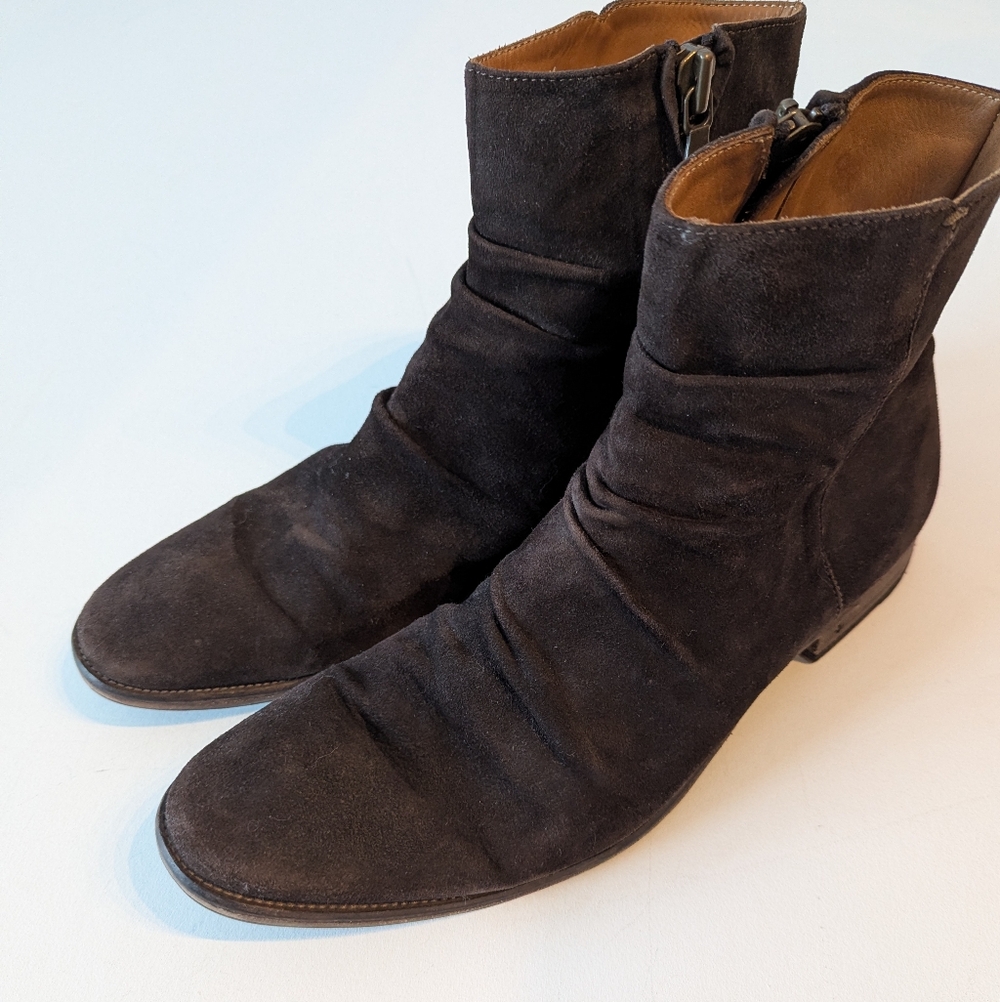 John Varvatos Morrison Sharpei Suede Boots - Made In Italy - Espresso Brown